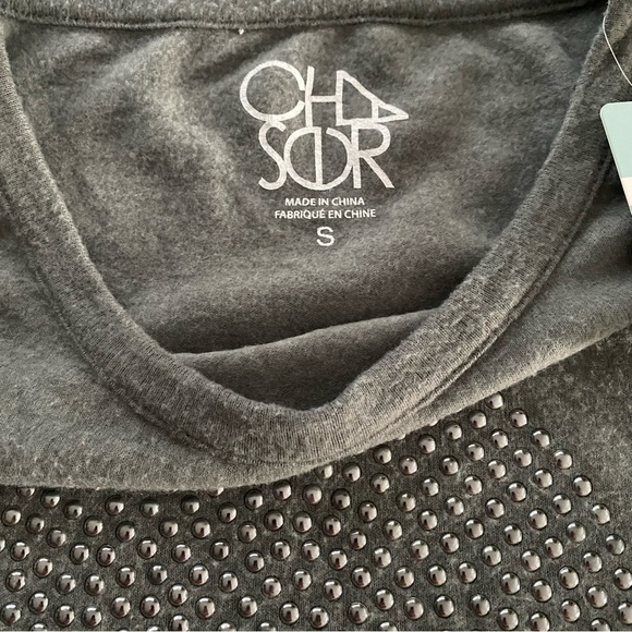 NWT CHASER Bliss Super Soft Silver Skull Knit Long Sleeve Pullover Top Grey S - Picture 3 of 7